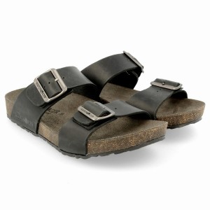 Haflinger Andrea Unlined Sandalen Heren Zwart | IPG4546WU