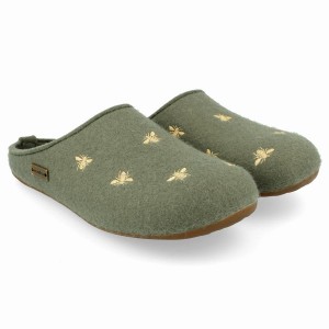 Haflinger Api zachte zool Pantoffels Dames Lichtgroen | XIZ6114LX