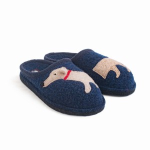 Haflinger Doggy Novelty Pantoffels Heren Blauw | PQF2551LM