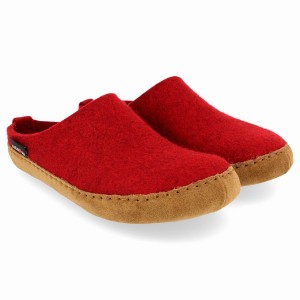 Haflinger Emils zachte zool Pantoffels Heren Rood | VIS81100VL