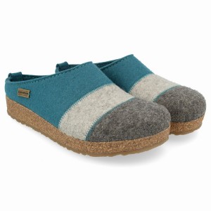 Haflinger Lines Klompen Dames Turquoise | INE6813TD