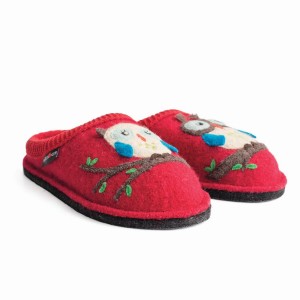 Haflinger Olivia Novelty Pantoffels Dames Rood | QJU3835QT