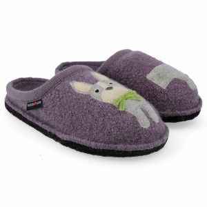 Haflinger Puppy Novelty Pantoffels Dames Paars | ZGA9795KQ