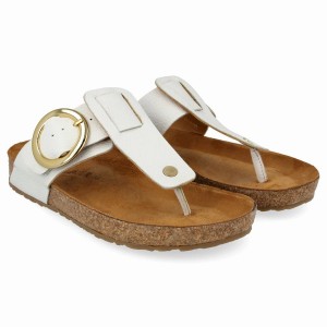 Haflinger Round Gesp Corinna Sandalen Dames Wit | DDT473AA