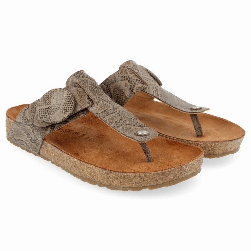 Haflinger Big Gesp Corinna Sandalen Dames Grijs Bruin | OFL2381VV