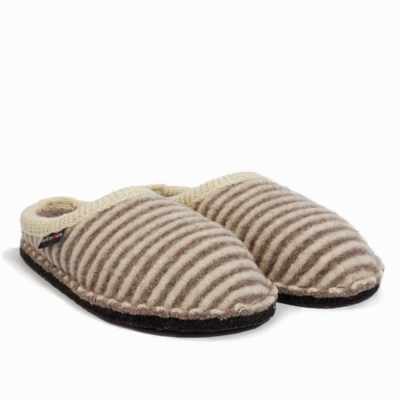 Haflinger Cathy zachte zool Pantoffels Heren Beige Wit | XII1722KA