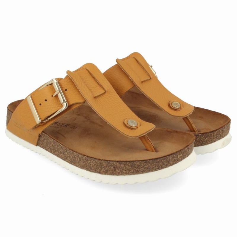 Haflinger Cora Sandalen Dames Geel | EXF7033FI