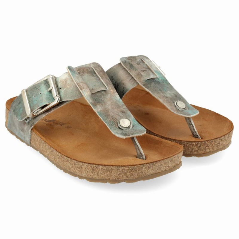 Haflinger Cora Sandalen Dames Lichtgroen | VAI83100ZU