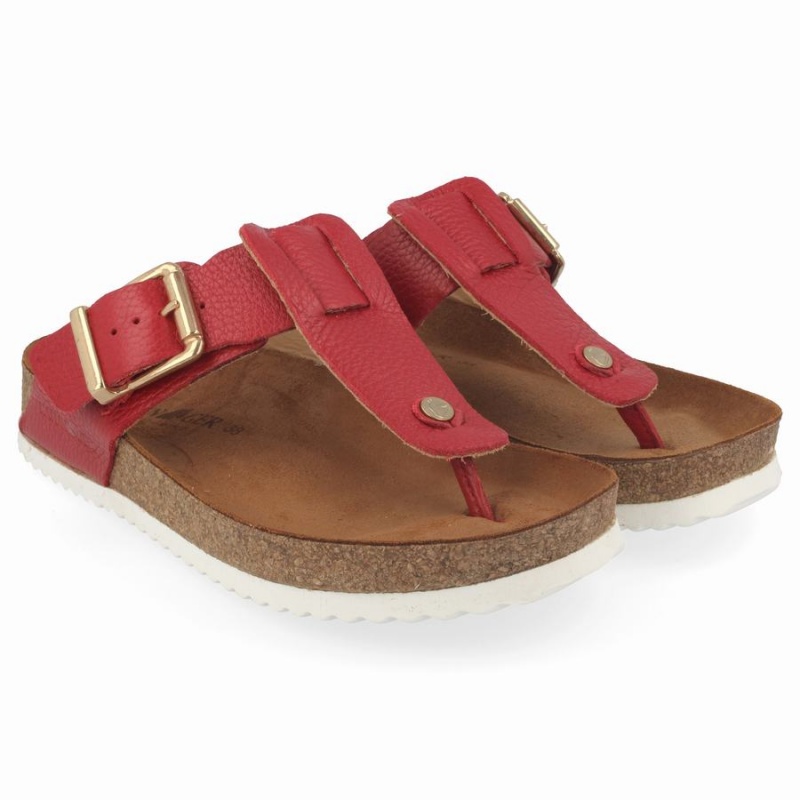 Haflinger Cora Sandalen Dames Rood | FIY83UO