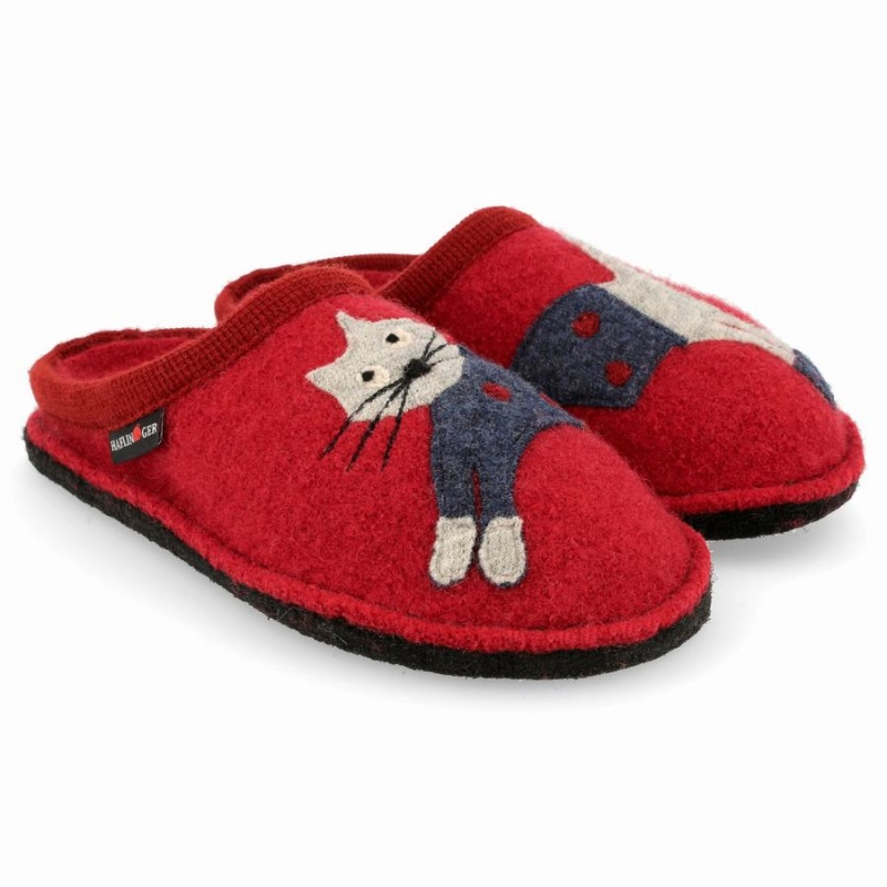 Haflinger Cucho Novelty Pantoffels Dames Rood | BNO8047US