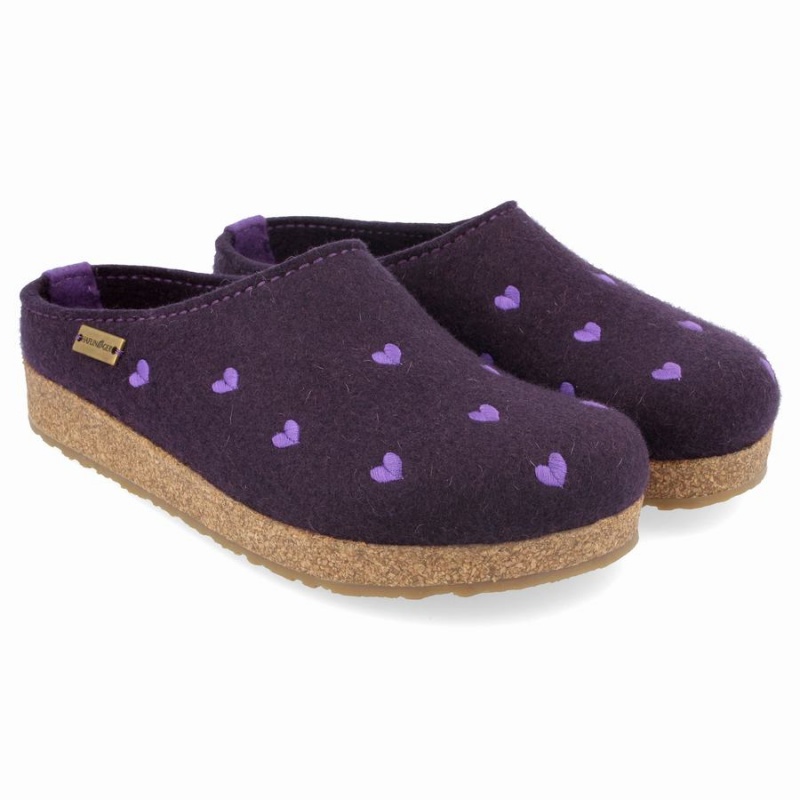 Haflinger Cuoricini Klompen Dames Lavendel | FTD8135PC