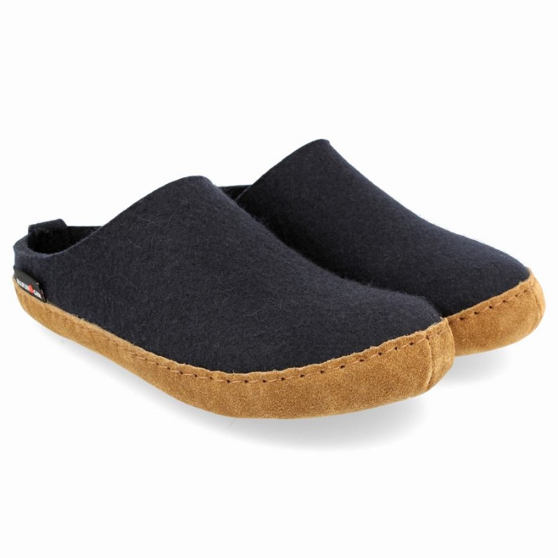 Haflinger Emils zachte zool Pantoffels Dames Donkerblauw | DBQ3927UW