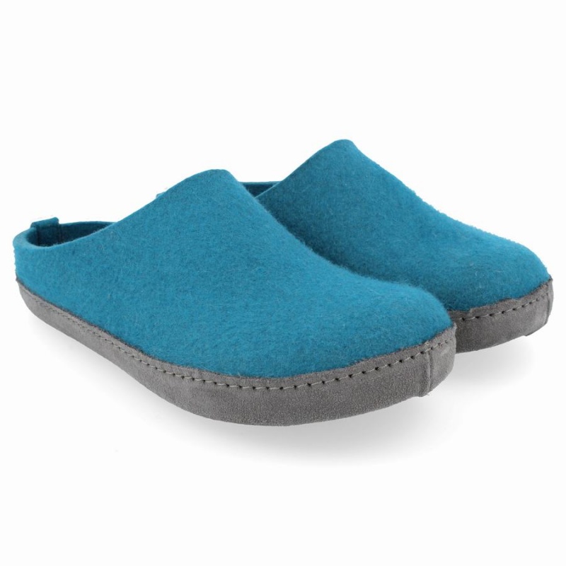 Haflinger Emils zachte zool Pantoffels Dames Blauw | ABD1326RF