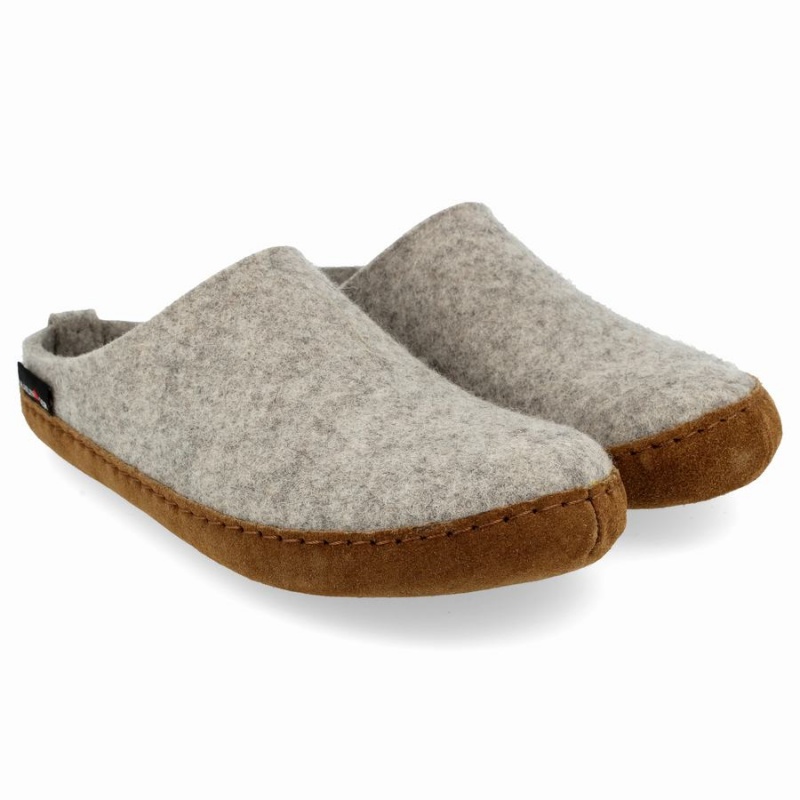 Haflinger Emils zachte zool Pantoffels Dames Zilver Grijs | NMR9413BT