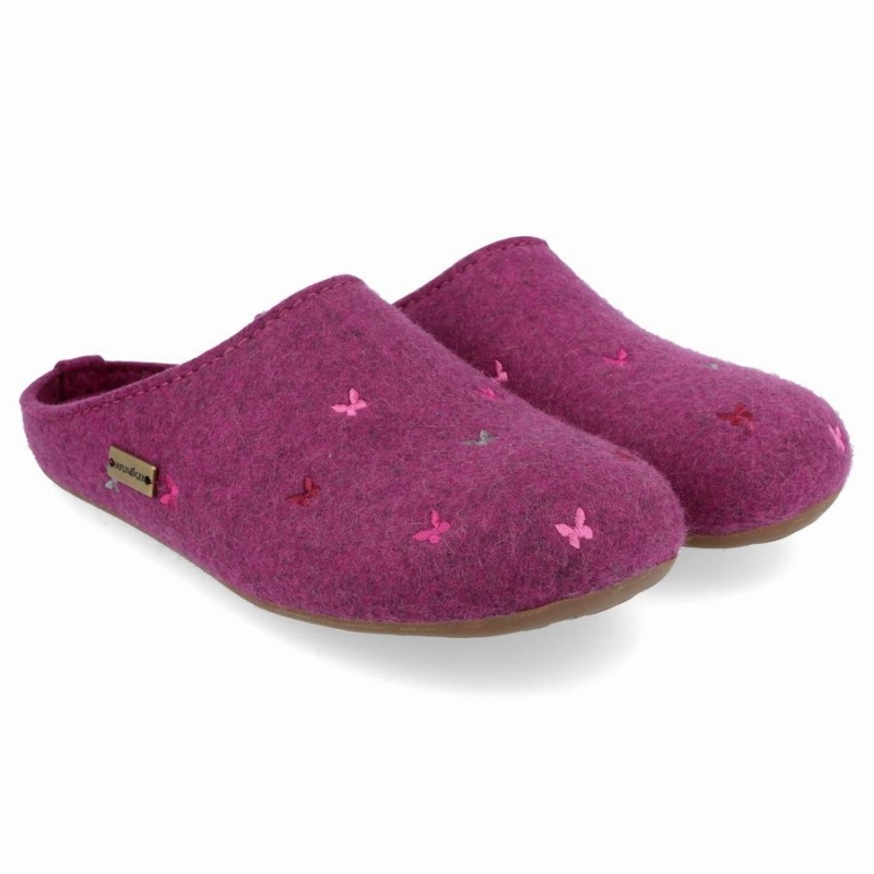 Haflinger Farfalline zachte zool Pantoffels Dames Paars | OVA4211UZ