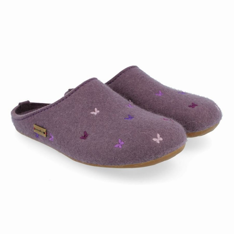 Haflinger Farfalline zachte zool Pantoffels Dames Paars | YQG885UV