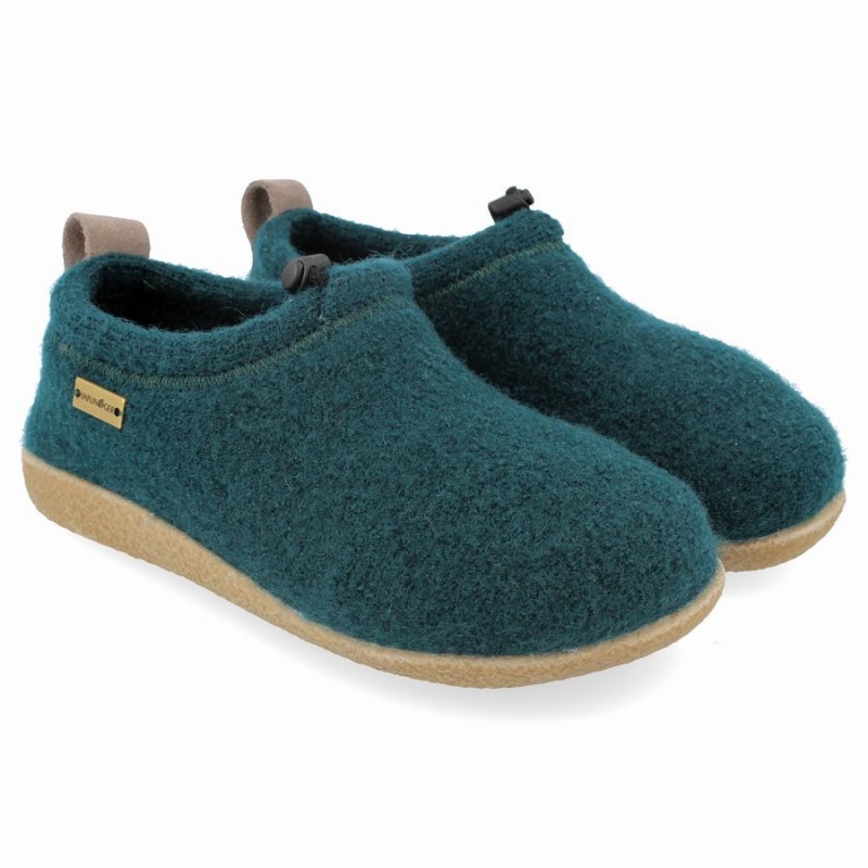 Haflinger Guido zachte zool Pantoffels Dames Groen | DRY8555ZF