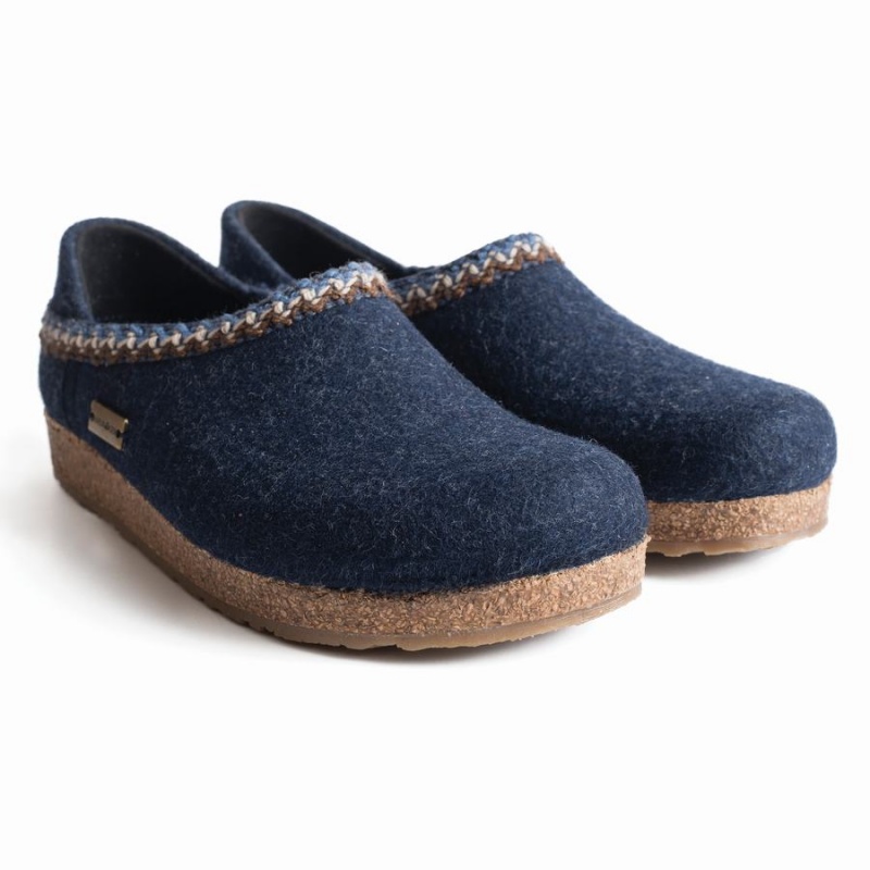 Haflinger Gzh Zigzag Klompen Dames Donkerblauw | JXZ9859DZ