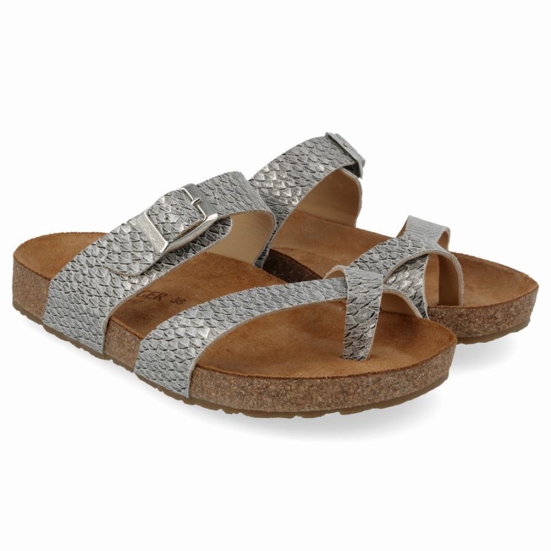 Haflinger Juno Sandalen Dames Zilver | KXR7938AY