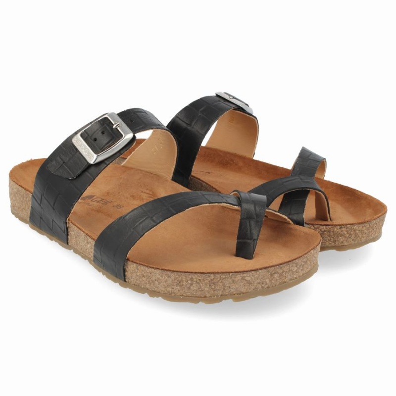 Haflinger Juno Sandalen Dames Zwart | SZF840HP