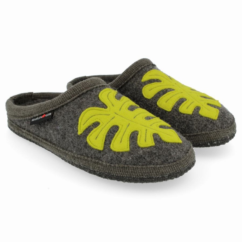 Haflinger Monstera Novelty Pantoffels Dames Grijs | KZH4533LW