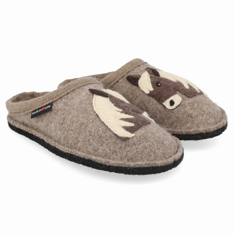 Haflinger Poni Novelty Pantoffels Dames Bruin | GPJ7364SM