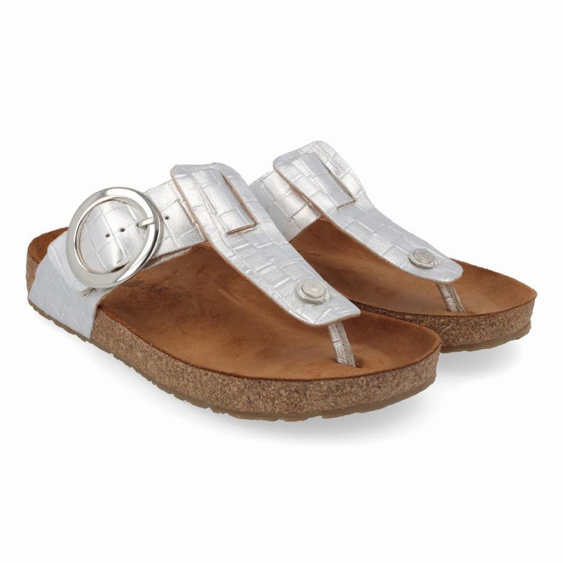 Haflinger Round Gesp Corinna Sandalen Dames Zilver | WGD6995SJ