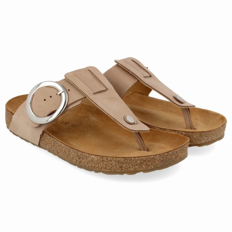 Haflinger Round Gesp Corinna Sandalen Dames Lichtbruin | WVC9426OP