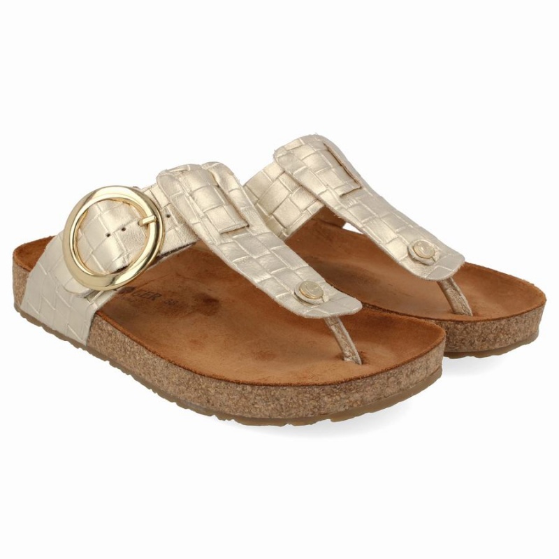 Haflinger Round Gesp Corinna Sandalen Dames Goud | MYG391CD