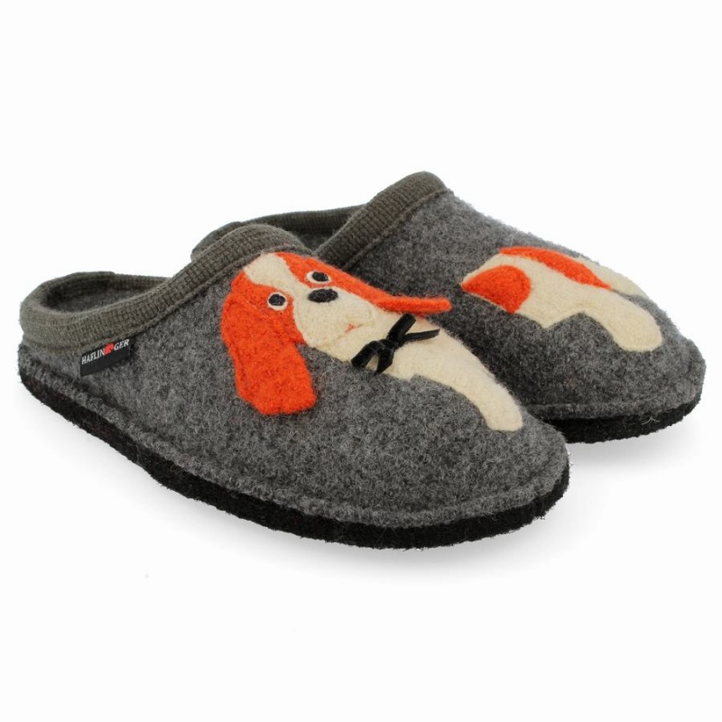 Haflinger Spaniel Novelty Pantoffels Dames Grijs | STA2740NL